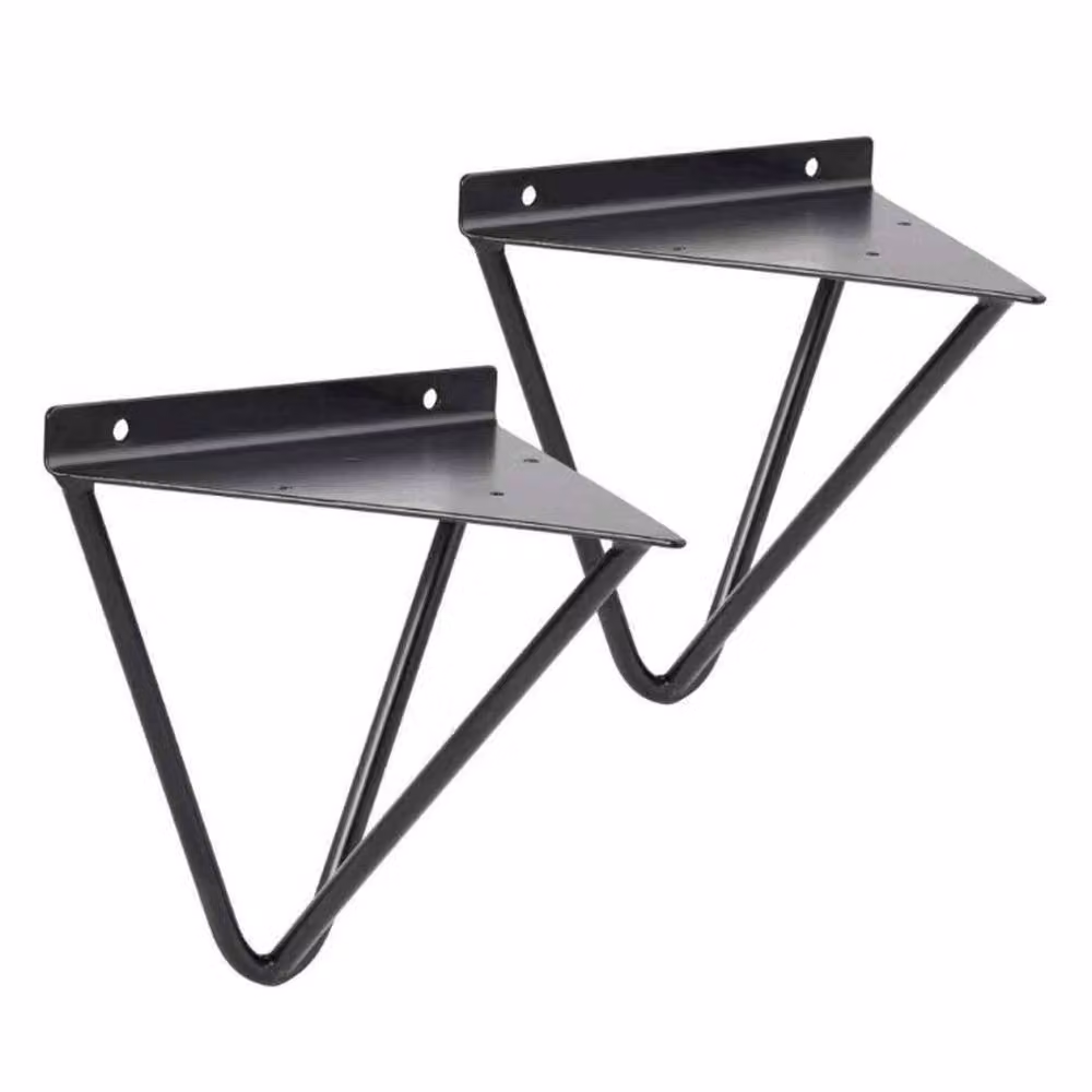 Garden Sanctuary 2 Piece Matt Black Steel and Iron Wall-Mounted Shelf Brackets – 2
