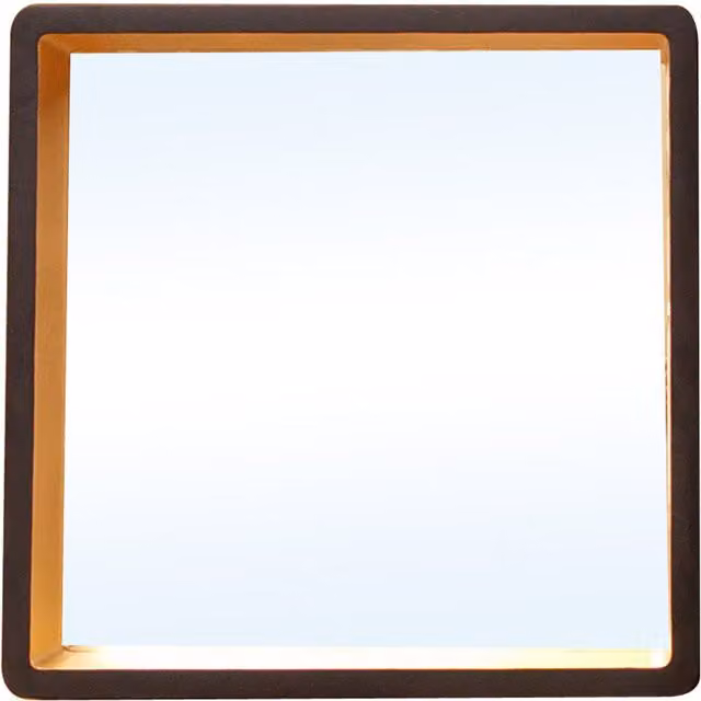 Orsina Trosa Large Square Black Wall Mirror with Gold Edge and LED Light – 1