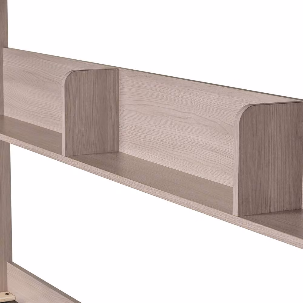 Seconique Hector Modern Grey Engineered Wood Bunk Bed Frame with Stairs and Side Compartments, W/D/H: 90 x 190 cm – 4
