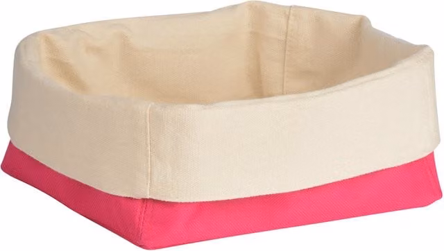 Orsina Foldable Fabric Small Bread Basket in Pink and Cream