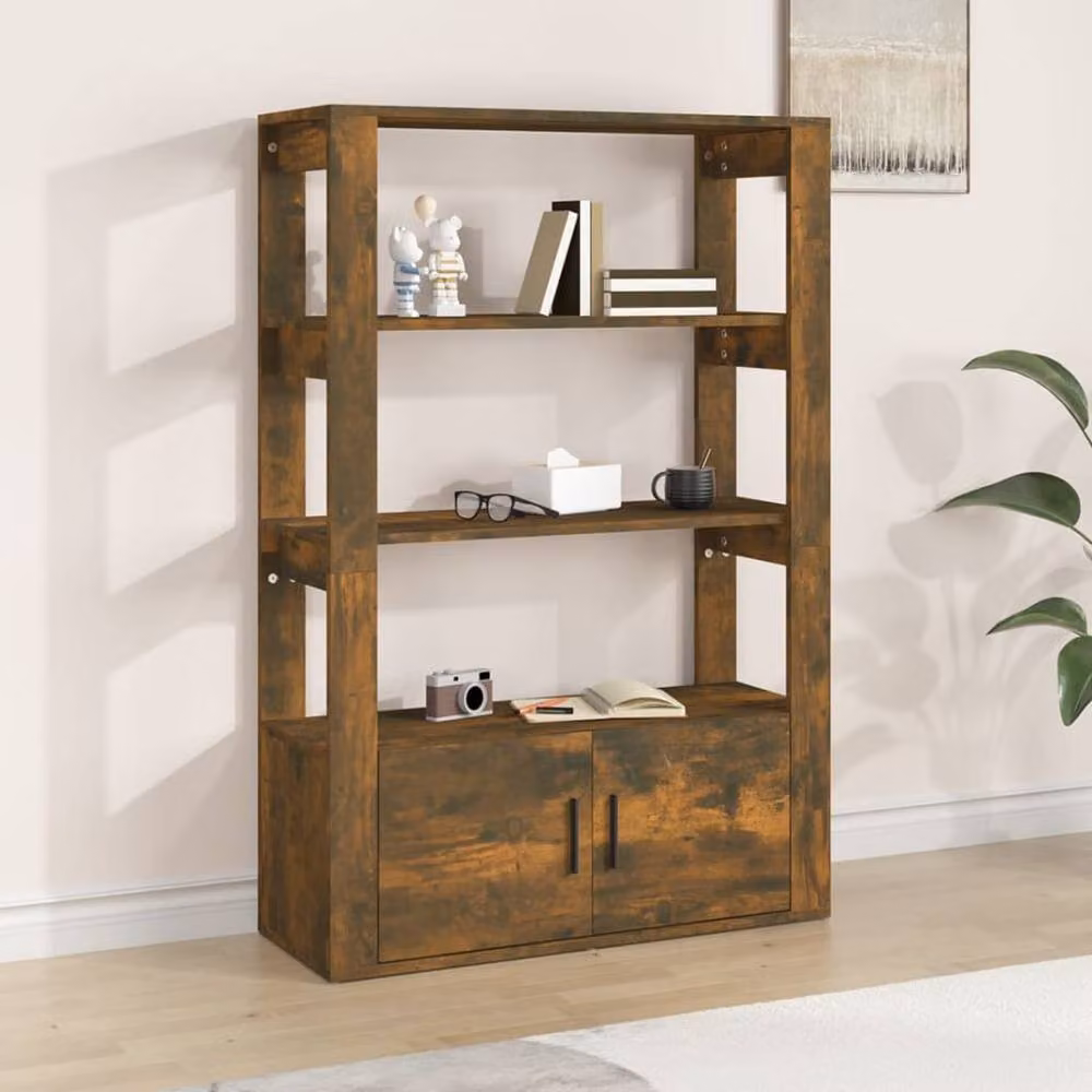 Berkfield Home Smoked Oak Sideboard in Brown, W/D/H: 80 x 30 x 119.5 cm – 2