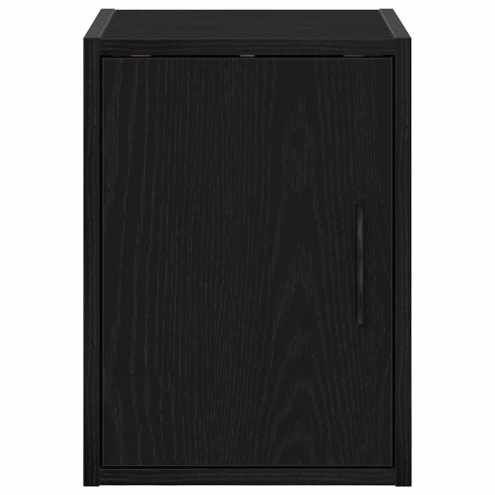 Berkfield Home Set of 2 Black Matt Engineered Wood Wall Mounted Garage Cabinets with Hinged Doors and Internal Shelves – 5