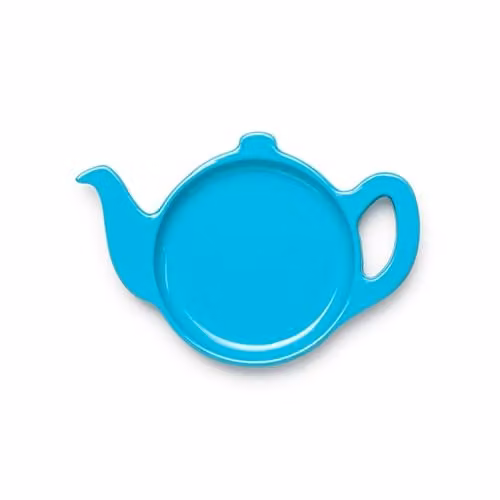 Zeal Teapot Shaped Melamine Tea Bag Tidy in Aqua