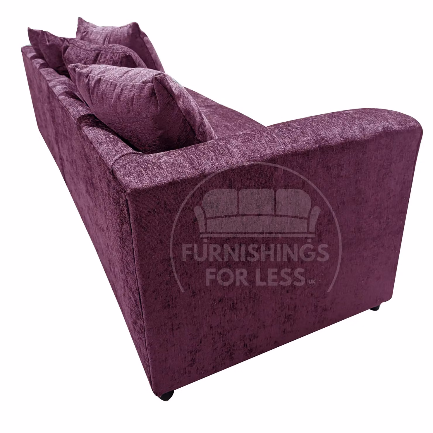 Furnishings For Less UK Monaco Chenille Fabric 4 Seater Curved Arm Sofa in Purple – 5