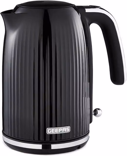 Geepas Fluted Collection Electric Kettle, 1.7 l, Black
