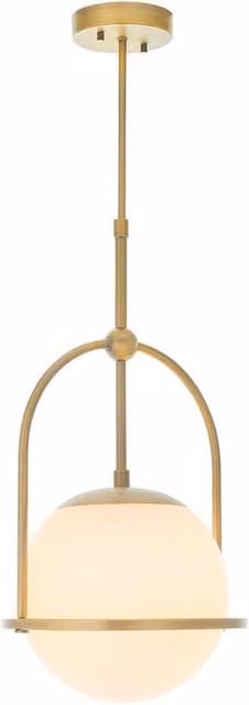 Loops Antique Brass Ceiling Pendant Light with Transparent Glass Sphere Shade