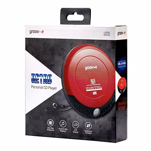Groove Retro Series Personal CD Player - Red – 2