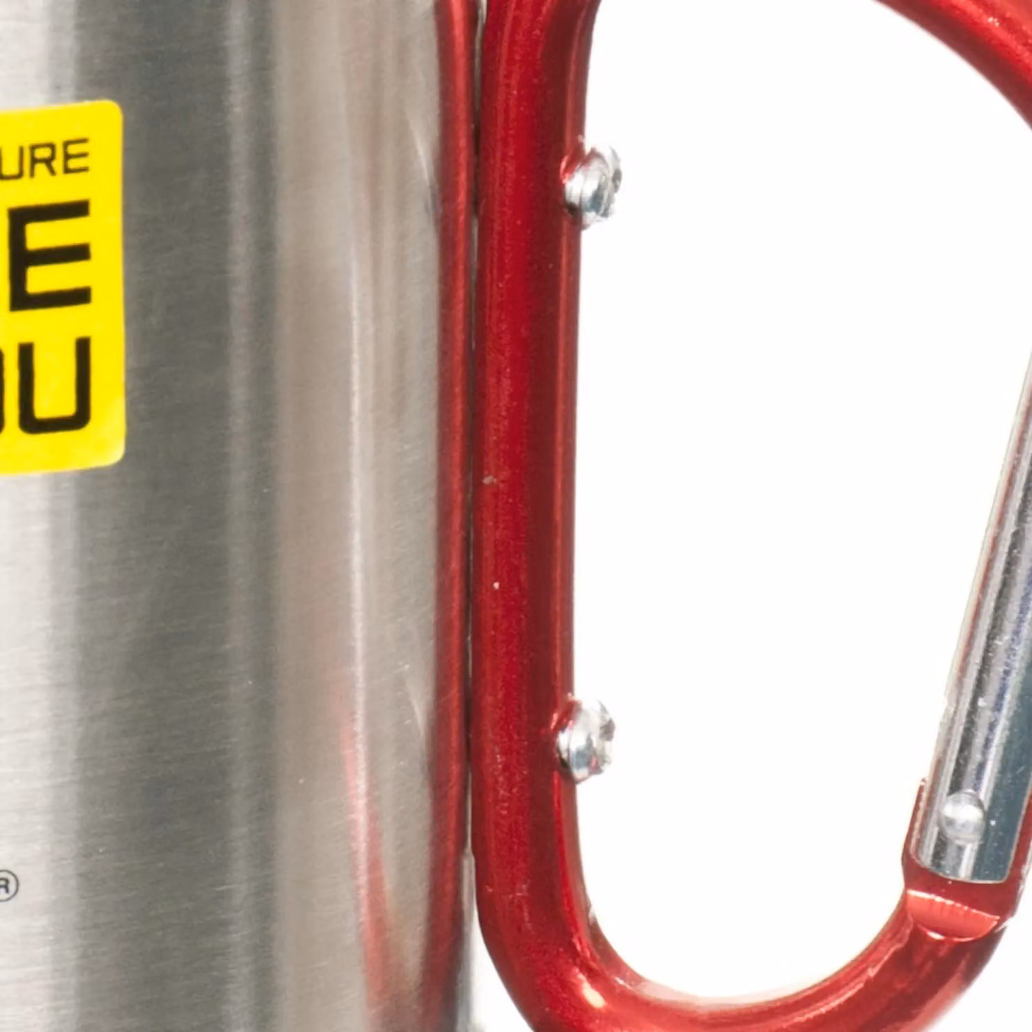 Trespass Bruski Double Walled Stainless Steel Travel Mug with Carabiner Clip in Silver – 2