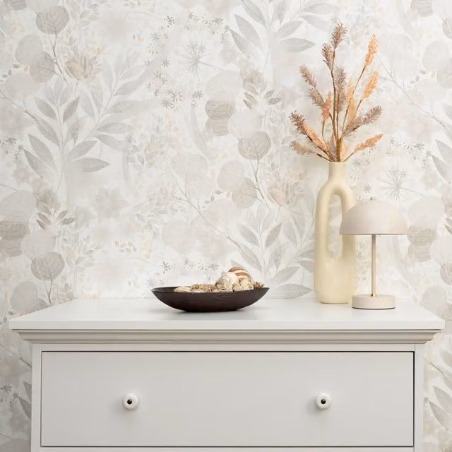 Erismann Secret Grove Botanical Floral Vinyl Wallpaper in Beige