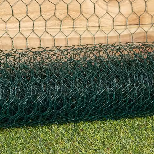 Samuel Alexander Green PVC Coated Galvanised Steel Chicken Garden Wire Netting Fencing W: 60 cm, H: 25 mm, L: 5 m – 3