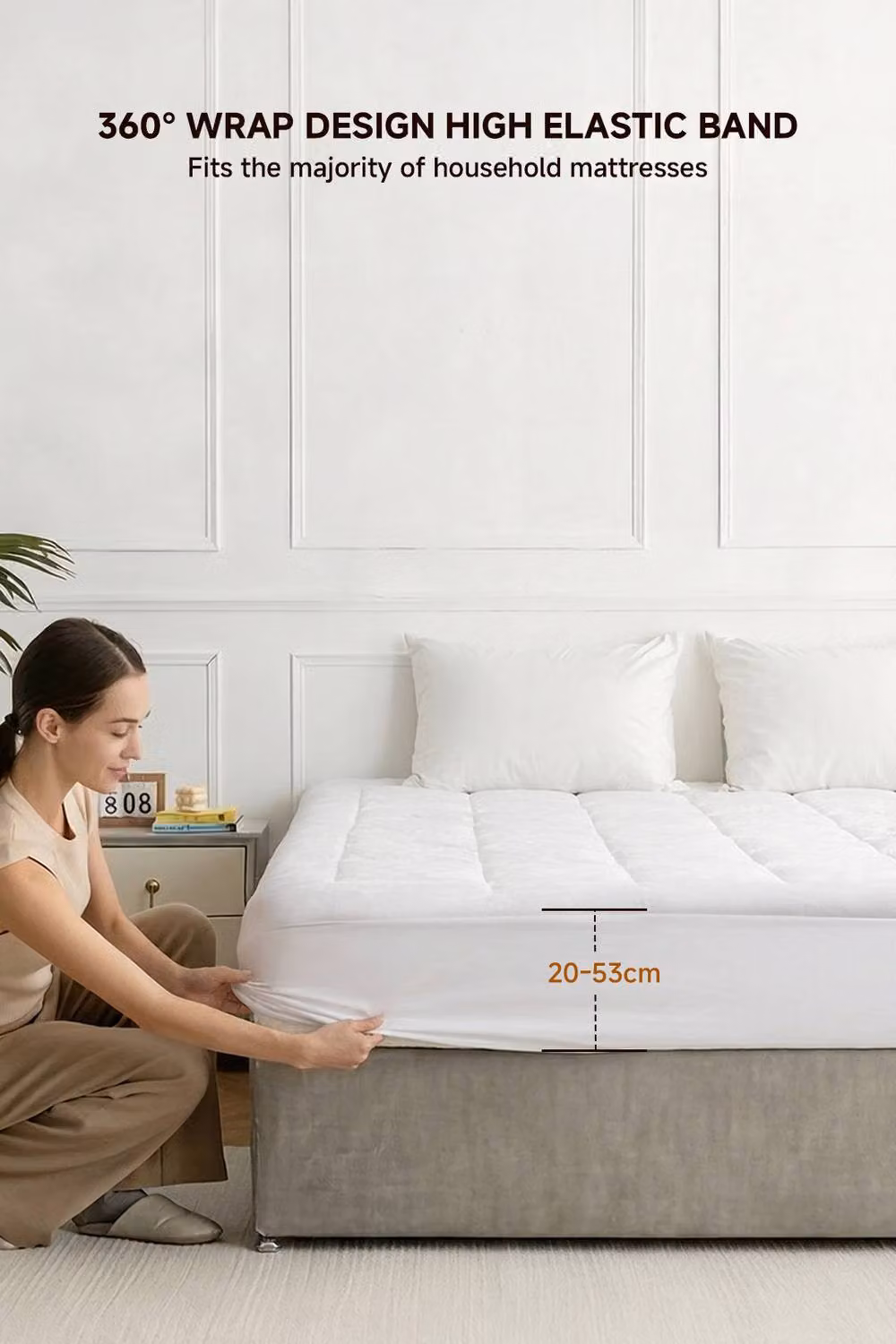 Garden Sanctuary Breathable Mattress Protector Cover in White – 2