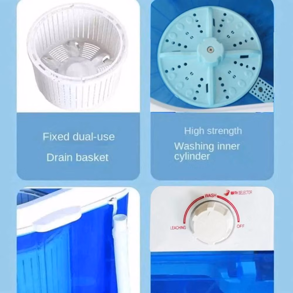 FLAVORA Portable Mini Top Loading Washing Machine with Spin Cycle, White – 3