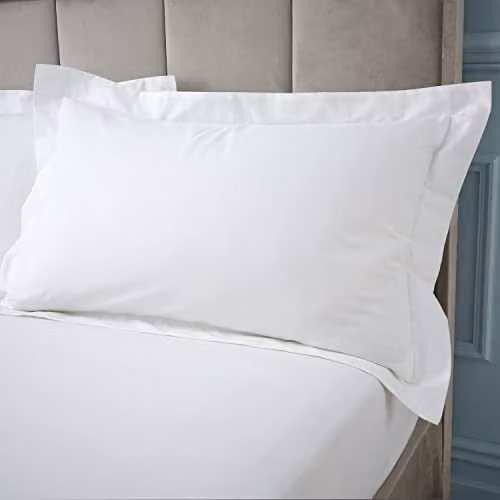 Bianca 180 Thread Count Egyptian Cotton Oxford Pillowcase with Envelope Closure, White, W/H: 50 x 75 cm