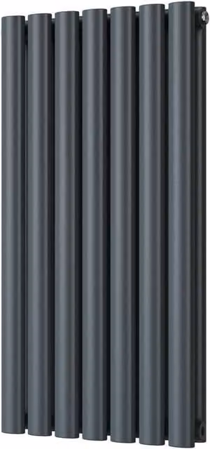 Omeara Anthracite Horizontal Double Panel Radiator in Grey