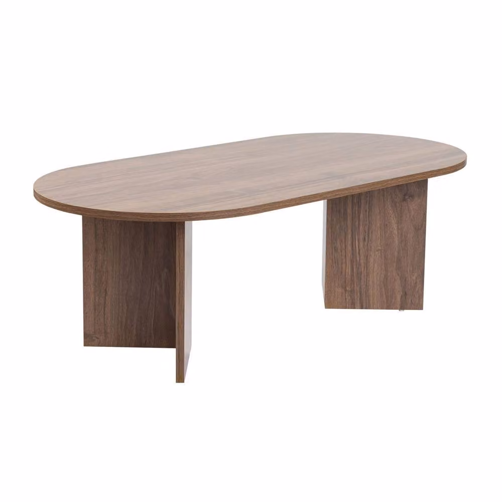 Decortie Sable Oval Coffee Table in Brown Scandi-Japandi Style W/D/H: 119 x 60 x 42 cm – 2