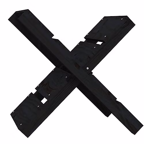 vidaXL Freestanding Black Pine Wood Log Holder, W/D/H: 47 x 39.5 x 48 cm – 2