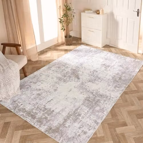 OHS Abstract Printed Washable Area Rug in Beige, W: 160 cm, D: 230 cm – 1