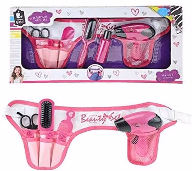 UMKYTOYS Beauty Hairdresser Set in Red and Pink