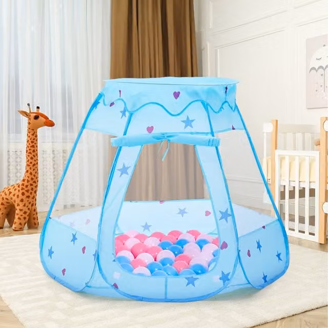Livingandhome Pop Up Dreamy Play Tent with Ball Pit in Blue