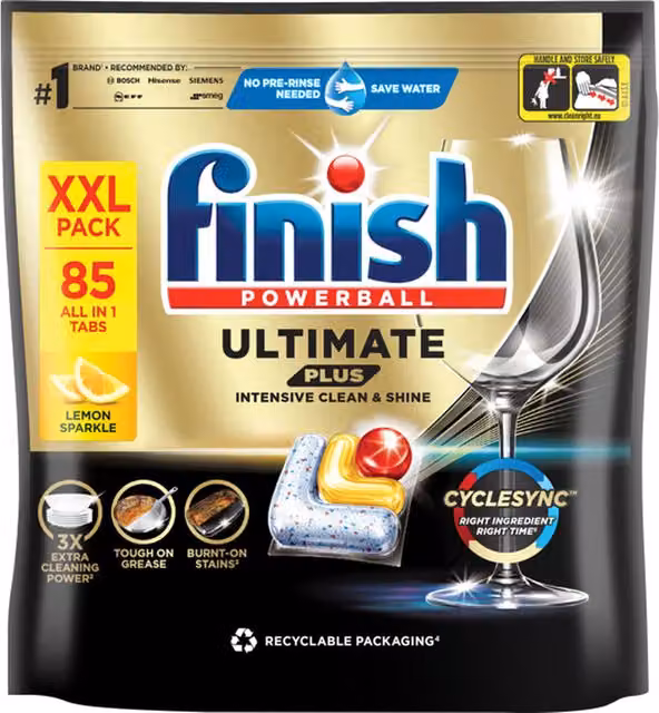 Finish Ultimate Plus Dishwasher Tablets, 85 Count, Multicolour