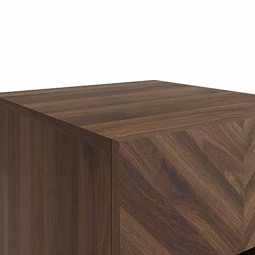 GFW Catania Lamp Table in Walnut with Drawer and Open Shelf – 4