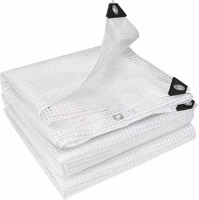 NESTLUNE Waterproof Tear-Resistant Tarpaulin, 140GSM, White, W: 400 cm, D: 600 cm