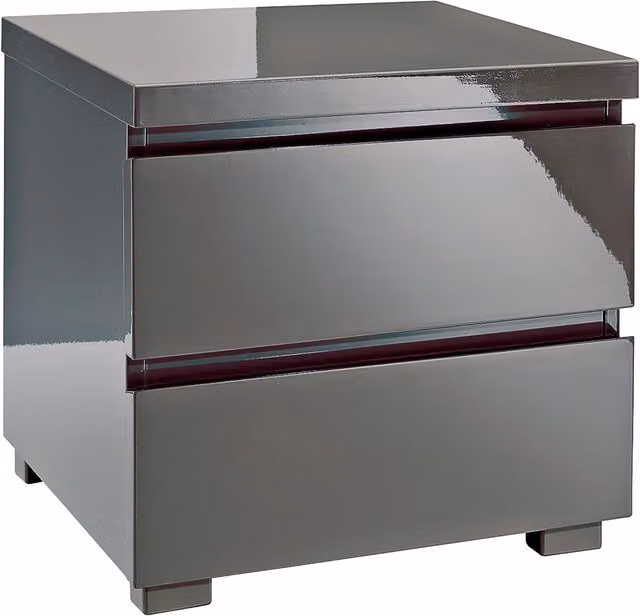 Netfurniture Manny 2 Drawer Bedside Table in Charcoal Grey