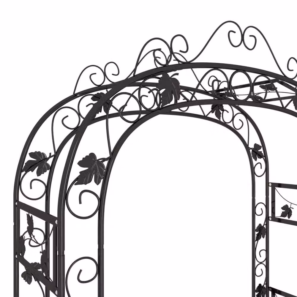Berkfield Home Beautiful Garden Arch in Black Steel, W/D/H: 116 x 45 x 240 cm – 3