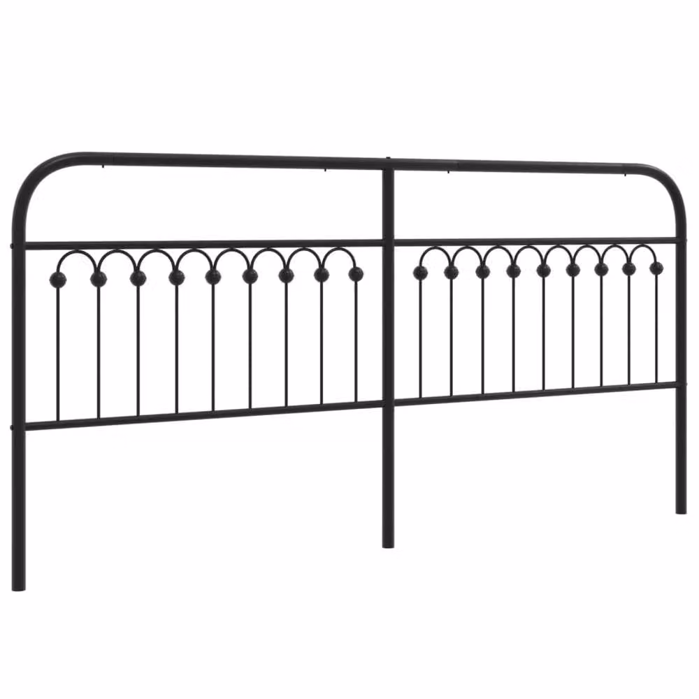 Berkfield Home Matt Black Metal Headboard 193 cm – 3