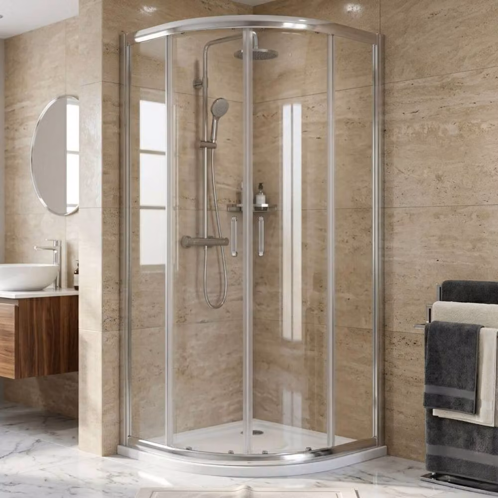 Balterley Ellenhall 8mm Glass Quadrant Corner Shower Enclosure, Silver, W/D: 900 x 900 mm – 2