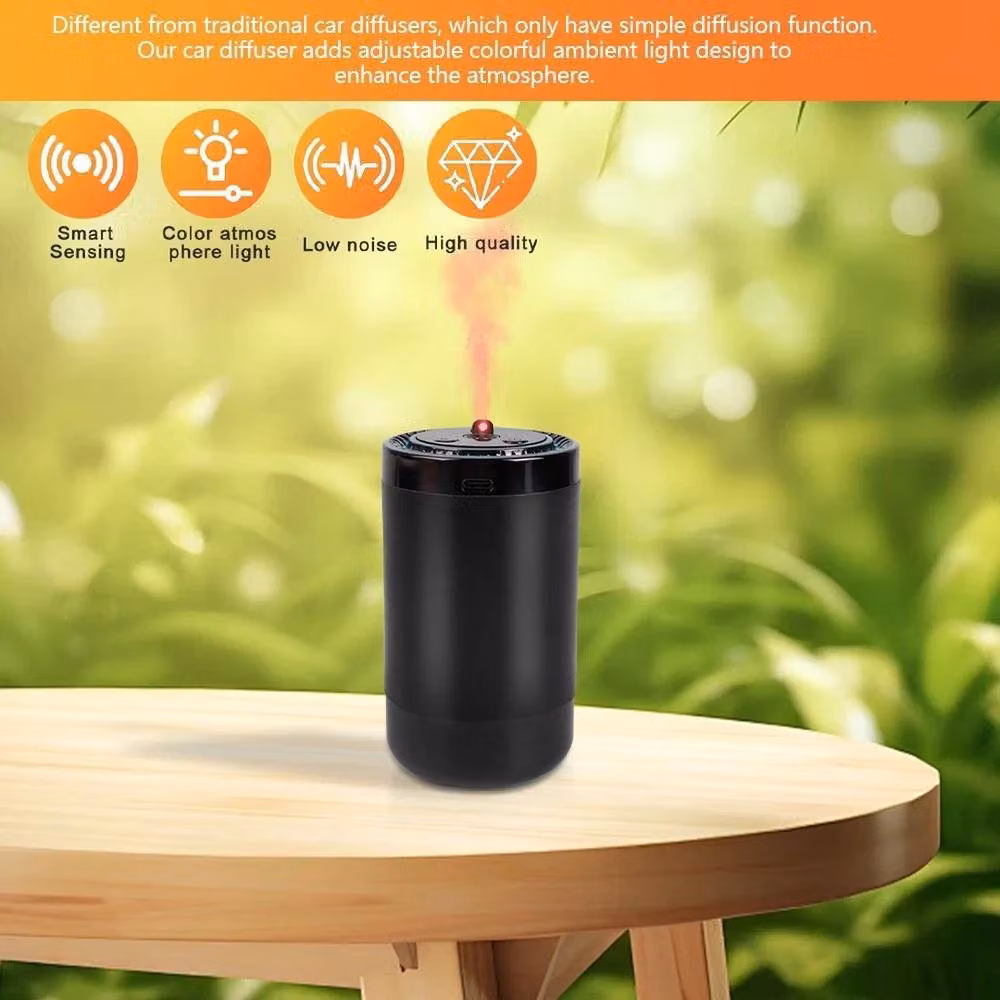 NESTLUNE LED Car Essential Oil Diffuser and Air Humidifier, Black, W: 100 cm, H: 15 cm – 5