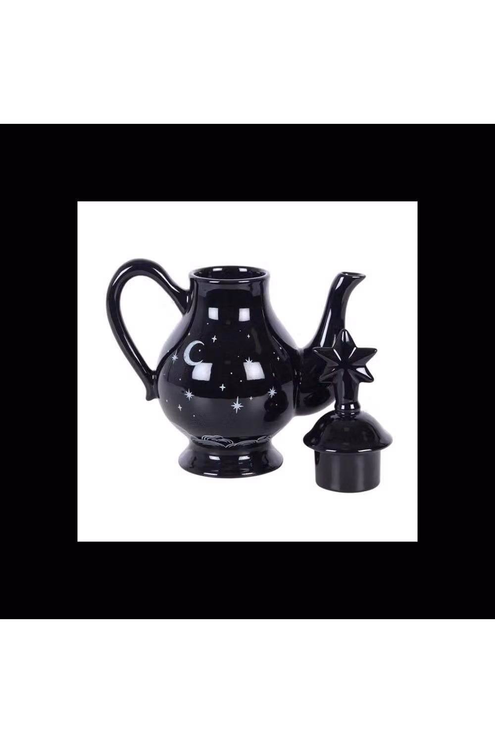 KDMD Spellbound Sky Black Ceramic Teapot with Celestial Moon and Star Design – 2