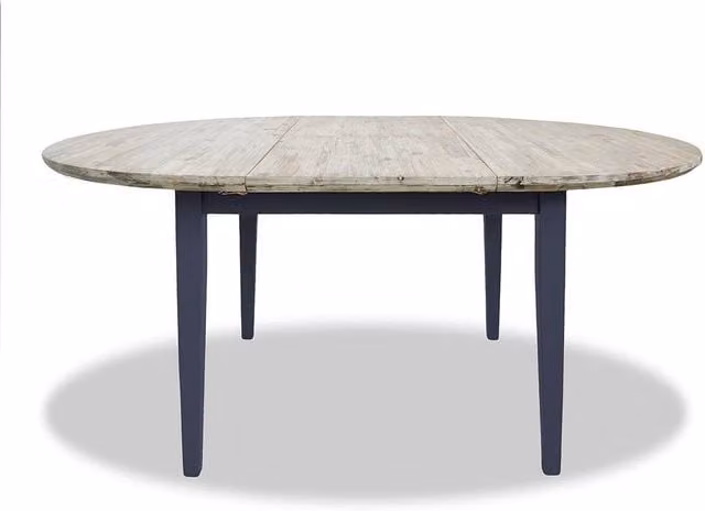 Statement Furniture Florence Extendable Round Oval Kitchen Dining Table in Blue, W/D/H: 115 x 115 x 74 cm – 1
