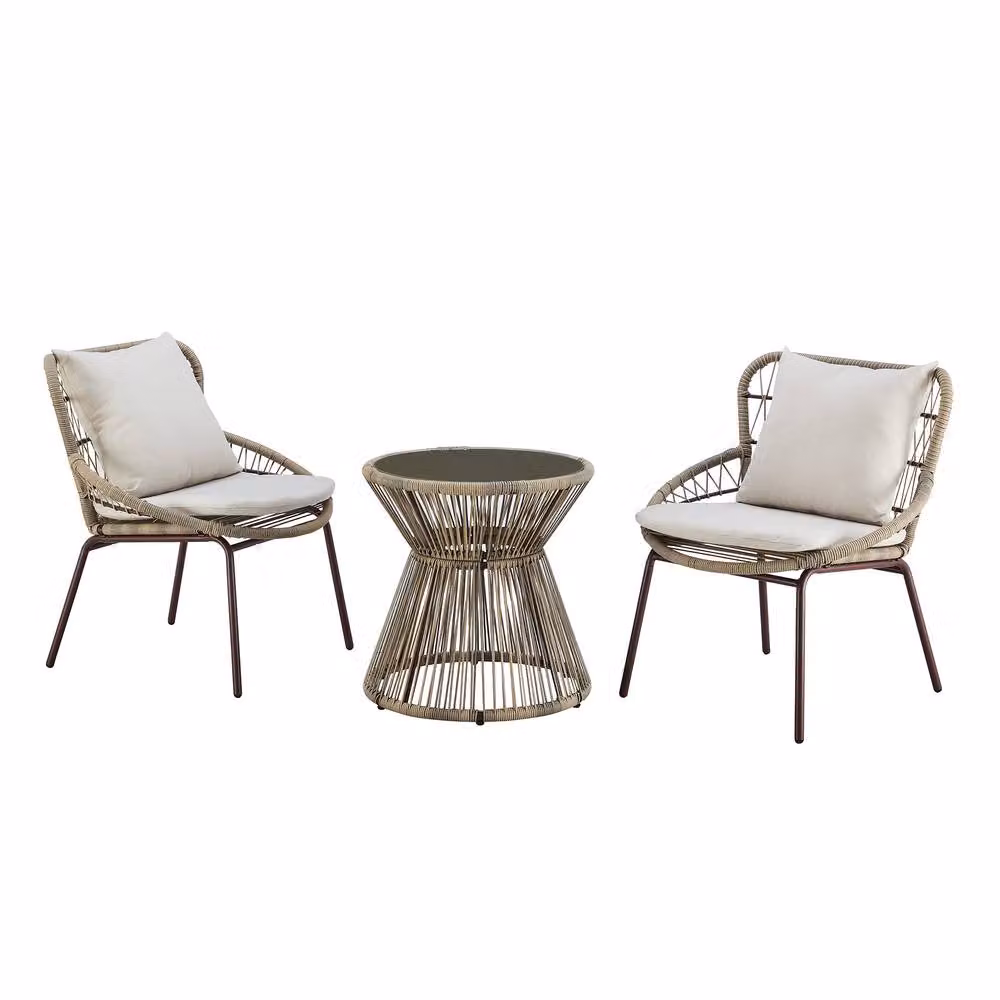 Artemis Home Sagone Patio Bistro Set in Natural Beige Rattan – 2