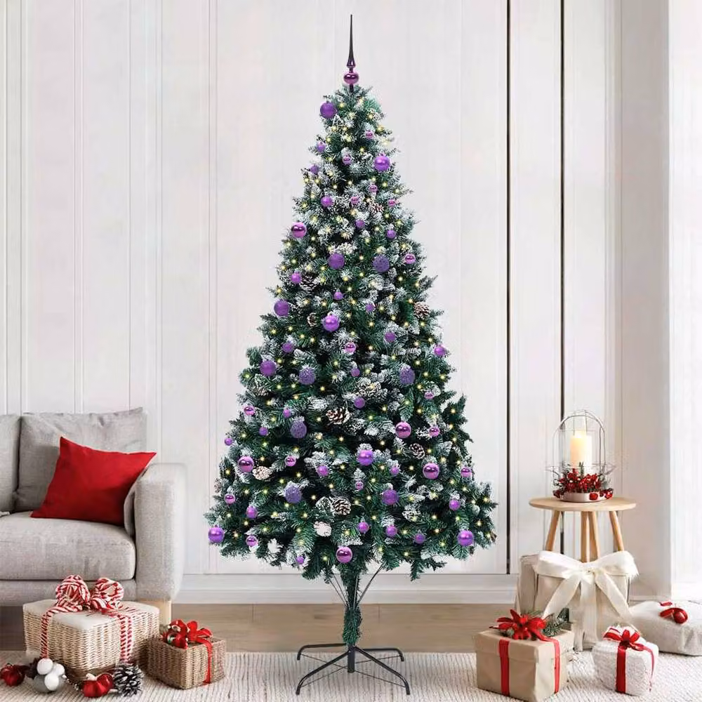 Berkfield Home Beautiful Artificial Green Christmas Tree with 300 LEDs and Stand, H: 130 cm – 2