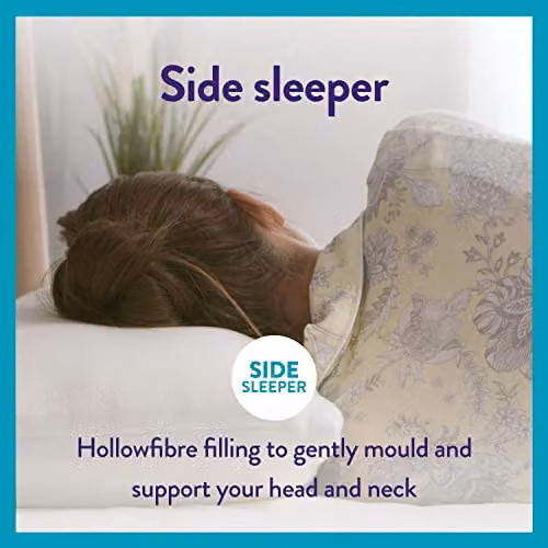 Slumberdown Memory Foam Pillow, Firm Support for Back and Side Sleepers, White, W: 64 cm, H: 38 cm – 3
