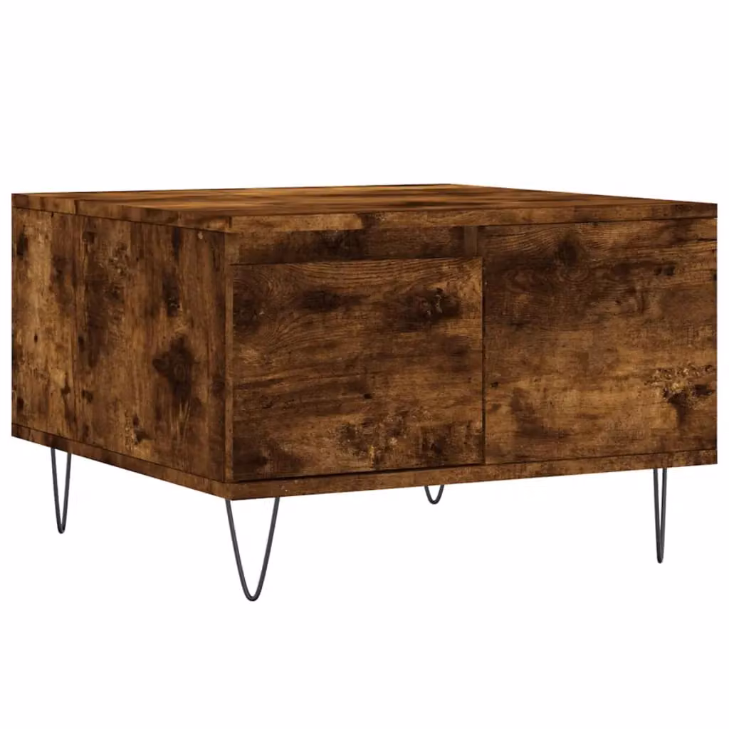 Berkfield Home Smoked Oak Coffee Table, Brown, W/D/H: 55 x 55 x 36.5 cm – 2