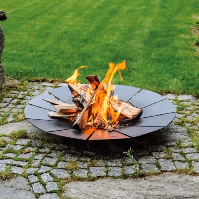 Primrose Sunny Design Steel Fire Bowl in Black