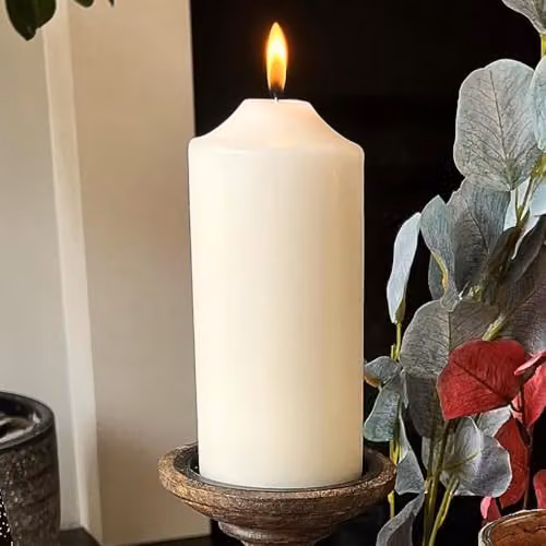 Carousel Home Overdipped Church Pillar Candle, White, H: 16.0 cm, W: 7.0 cm, D: 7.0 cm – 2
