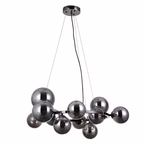 Netlighting Canello Modern Globe Pendant Ceiling Light with G9 LED Glass Sphere in Black or Chrome