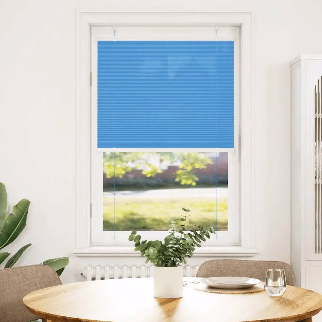 Berkfield Home Single Pleat Blue Polyester Semi-Transparent Blind, W: 69.4 cm, H: 100 cm – 2