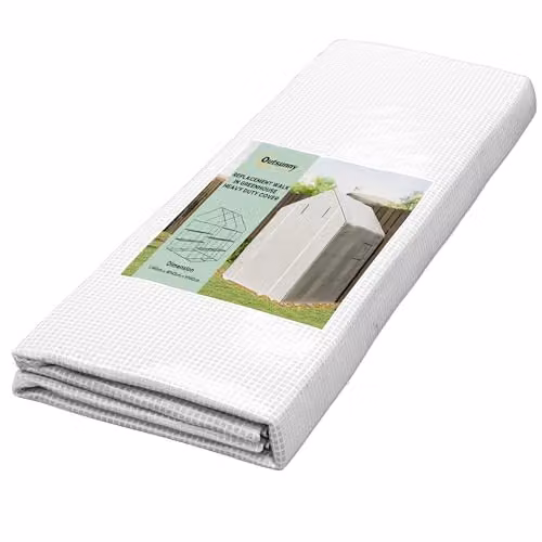Outsunny White Walk-in Greenhouse Cover Replacement, W: 140 cm, D: 143 cm, H: 190 cm