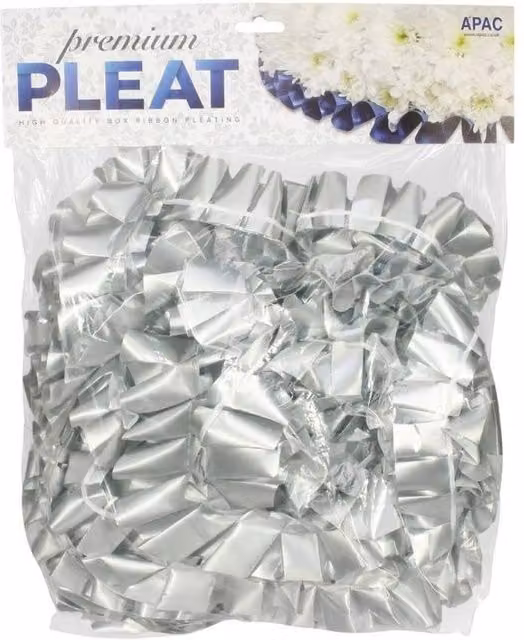 KDMD Premium Silver Pleat Ribbon, Width: 5 cm, Length: 30 m