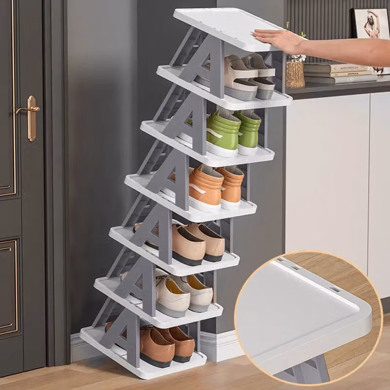 Living and Home 7-Tier Corner Vertical Shoe Rack in Grey – 2