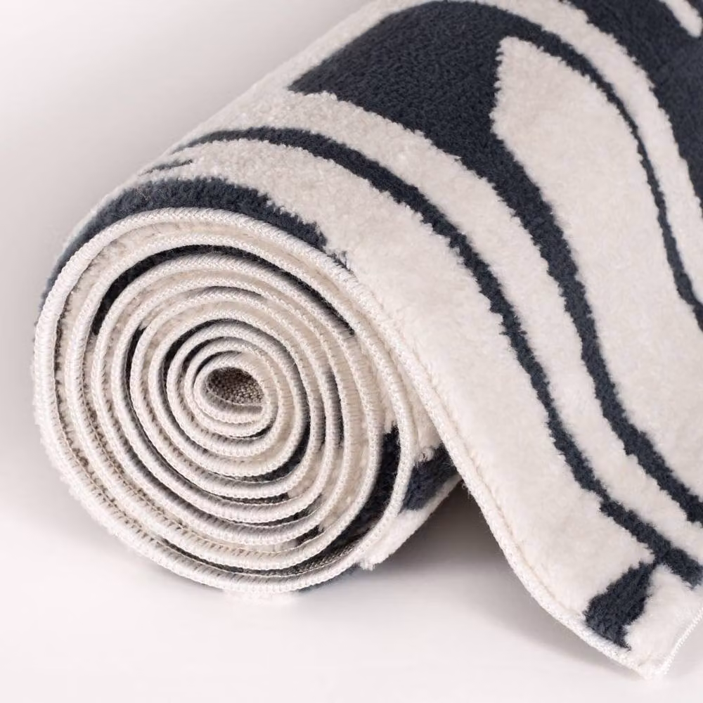 THE RUGS Loft Abstract Soft Pile Area Rug, Navy Blue and Multicolour, W: 160 cm, D: 230 cm – 6