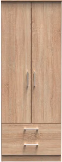 Ready Assembled 2 U Cornwall 2 Door 2 Drawer Wardrobe in Light Oak – 1