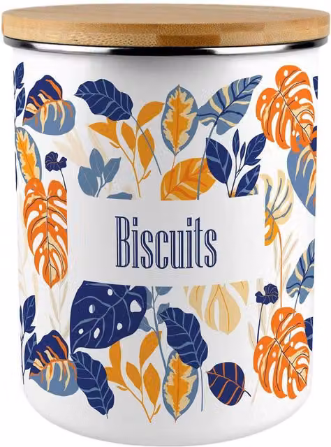 Purely Home Tropical Floral Biscuit Storage Tin, Multicoloured, 2.7 l – 2