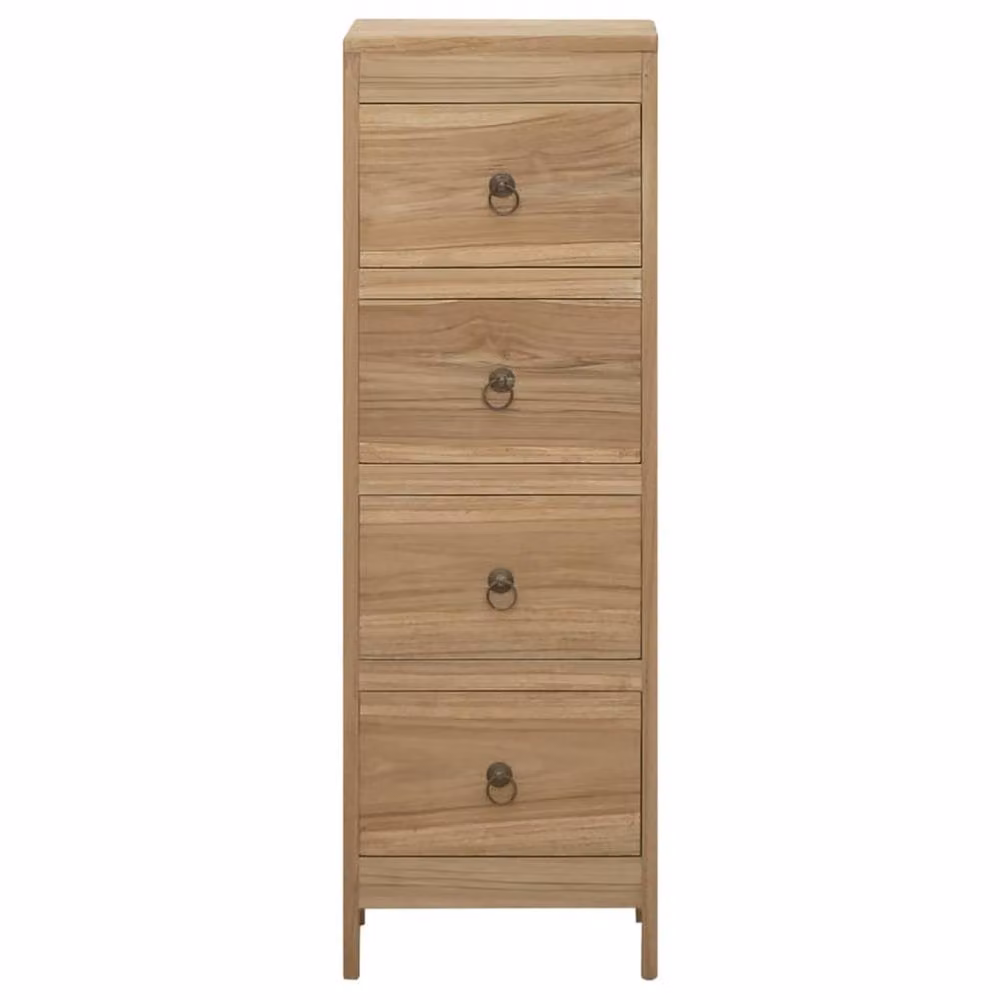 Berkfield Home Solid Teak Chest of Drawers in Brown, W/D/H: 30 x 30 x 90 cm – 2