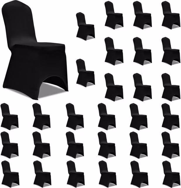Berkfield Home Black Stretch Dining Chair Covers, 30 Pack – 1