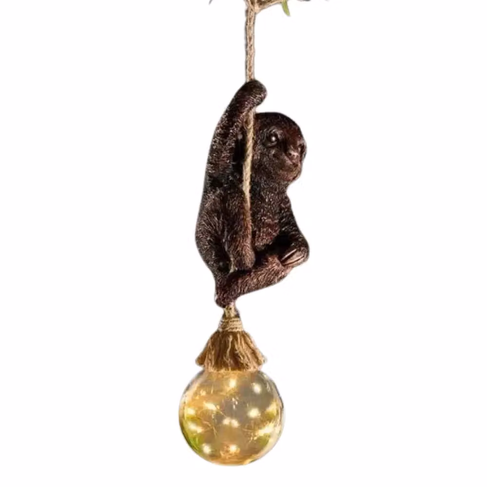 Marco Paul Bronze Resin Hanging Solar Powered Sloth, Height: 34 cm – 3